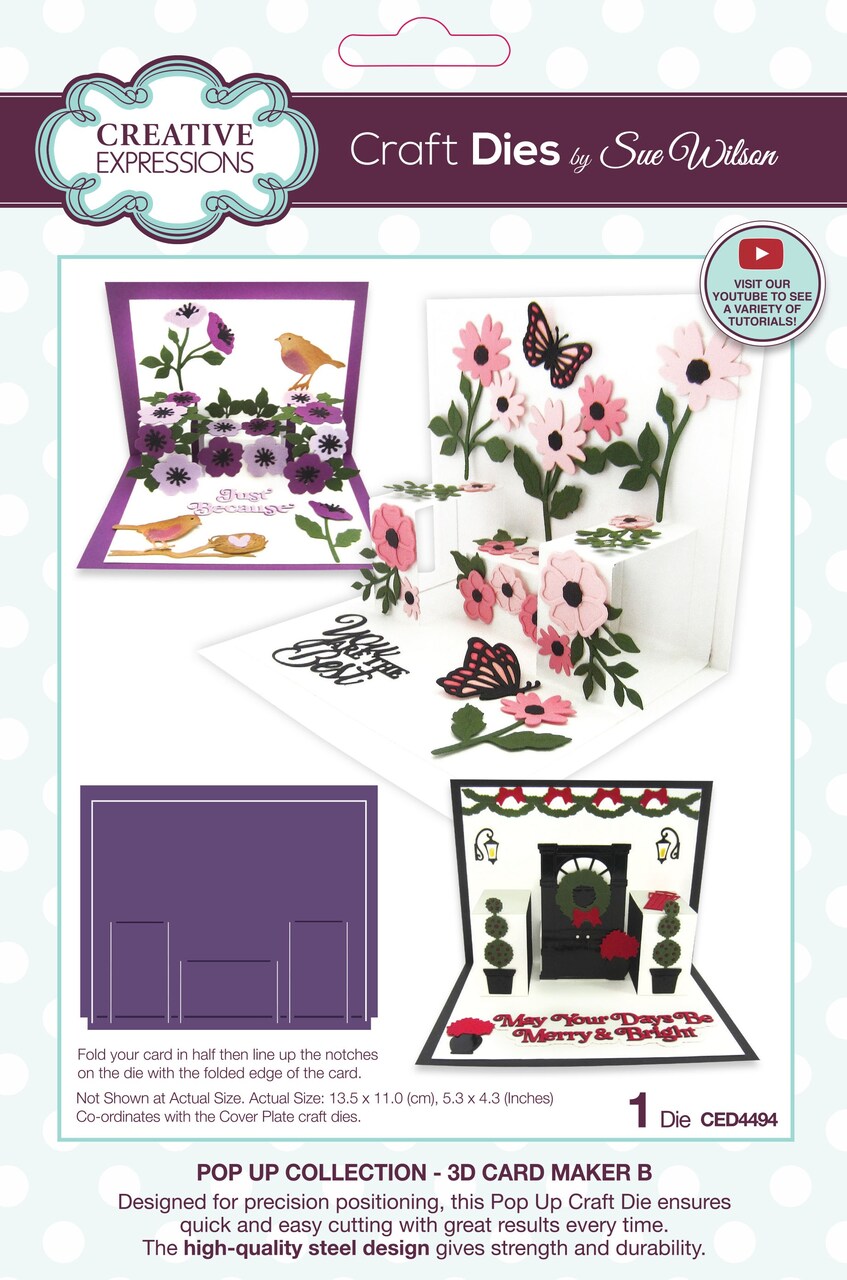 Creative Expressions Craft Dies By Sue Wilson-Pop Up 3D Card Maker B